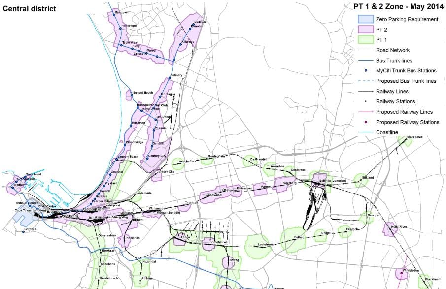 नक्शा केप टाउन के zoning