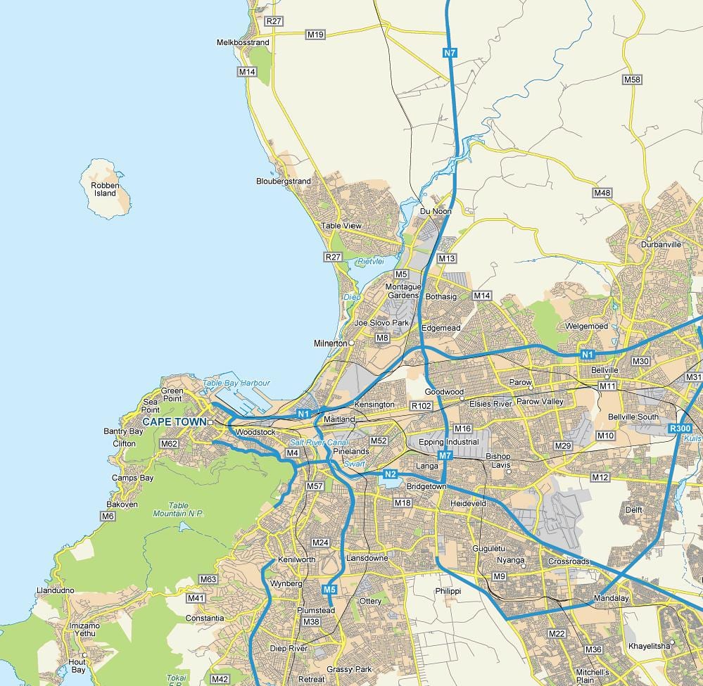 नक्शे के milnerton और चारों ओर से घेरे