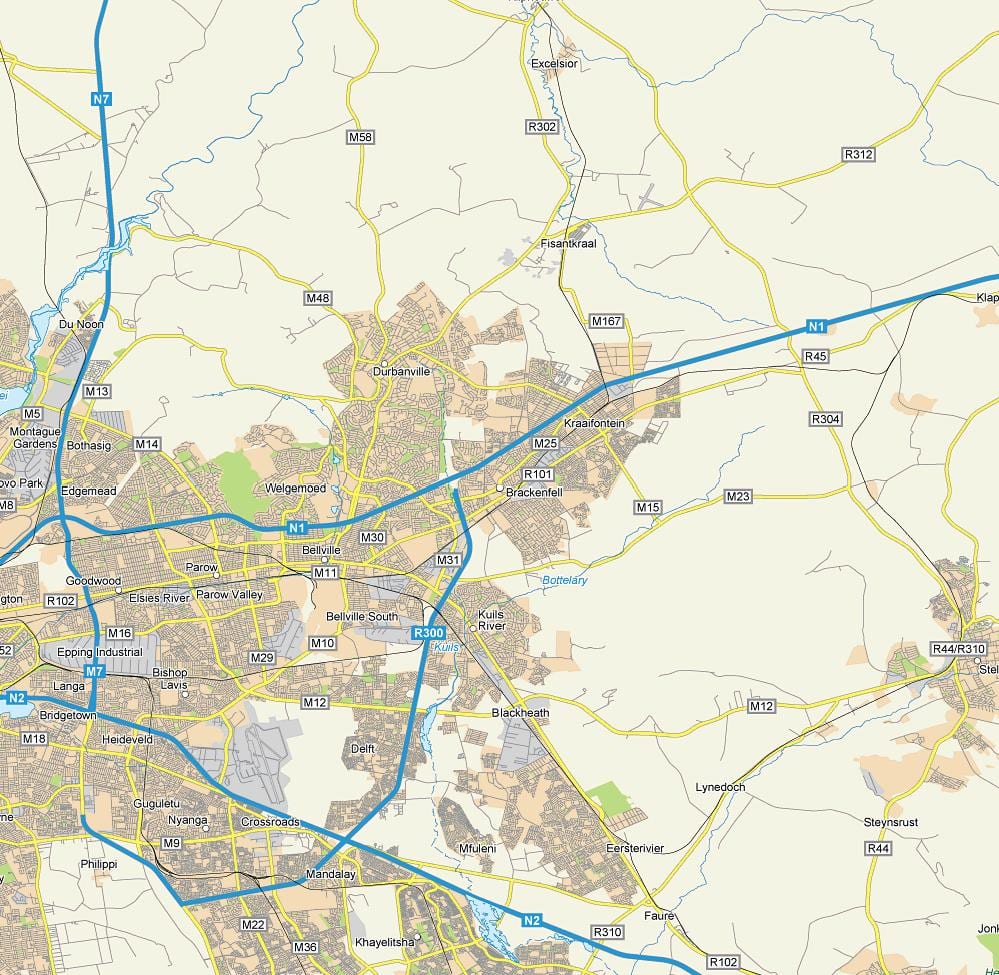 नक्शे के brackenfell केप टाउन