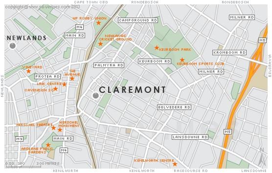 नक्शा claremont केप टाउन