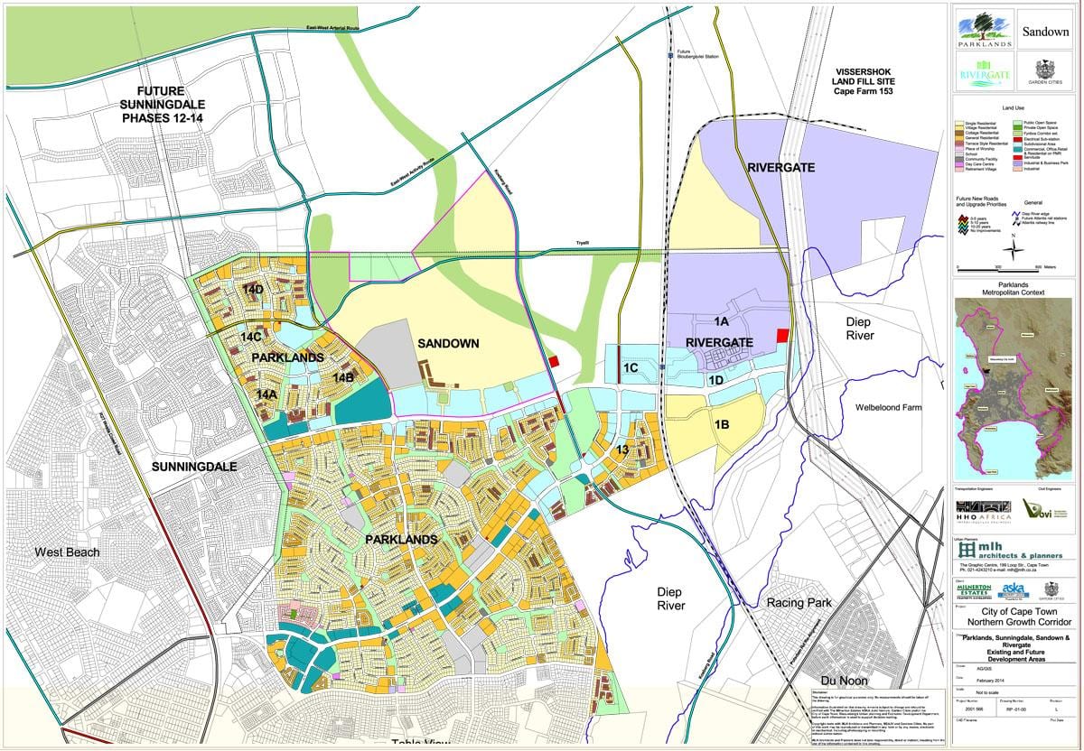 नक्शे के parklands केप टाउन 