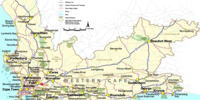 नक्शे के केप दक्षिण अफ्रीका