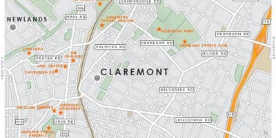 नक्शा claremont केप टाउन