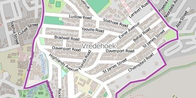 नक्शे के vredehoek केप टाउन